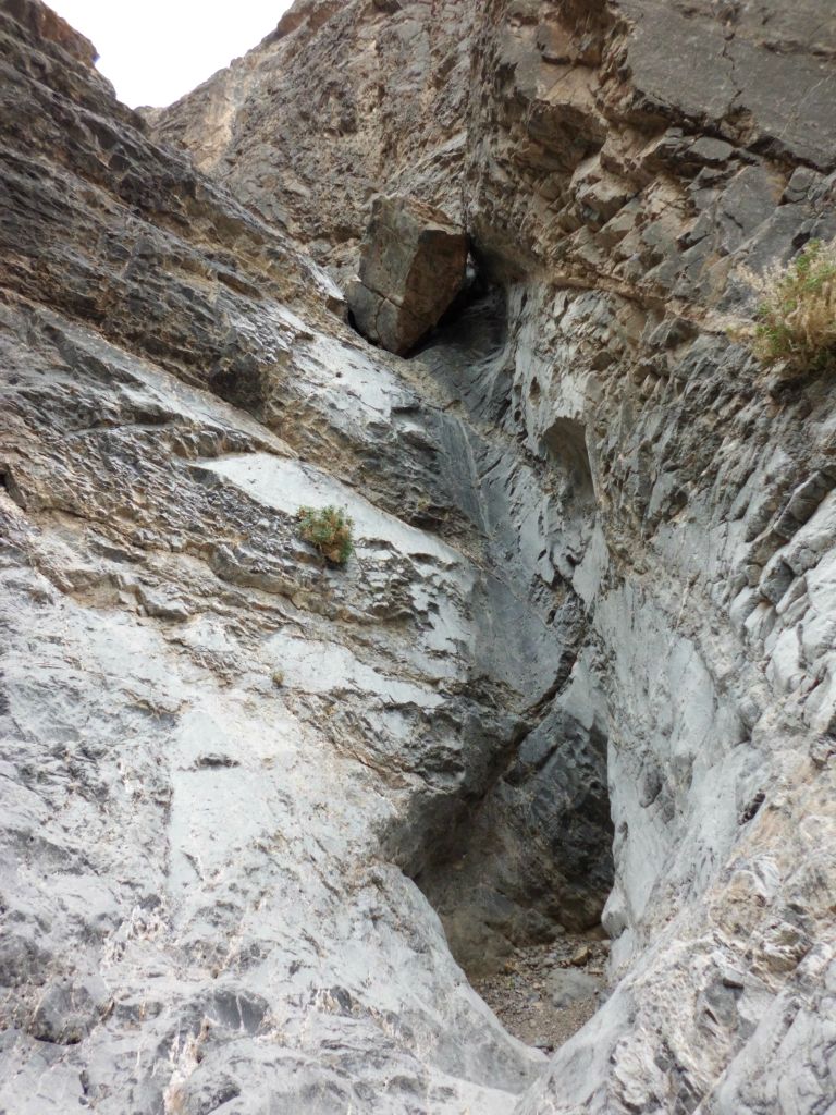 One last look at the 1st major dry fall of Slab Canyon.  This is a good spot to turn around and exit the lower canyon.  The middle canyon can be accessed from the ridge above the canyon, as you can see in our report for Middle Slab Canyon:
