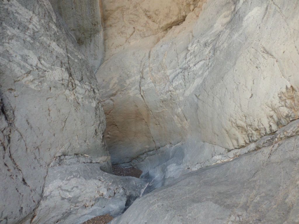 The narrows were a lot like the upper narrows in Dry Bone Canyon, only about ten times longer: