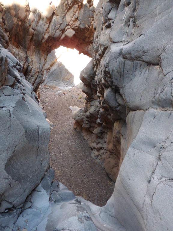 A view that shows the dry fall and Hidden Bridge in the same picture.  I almost decided to just slide down this dry fall but in the end came to my senses and realized that it could result in a broken leg: