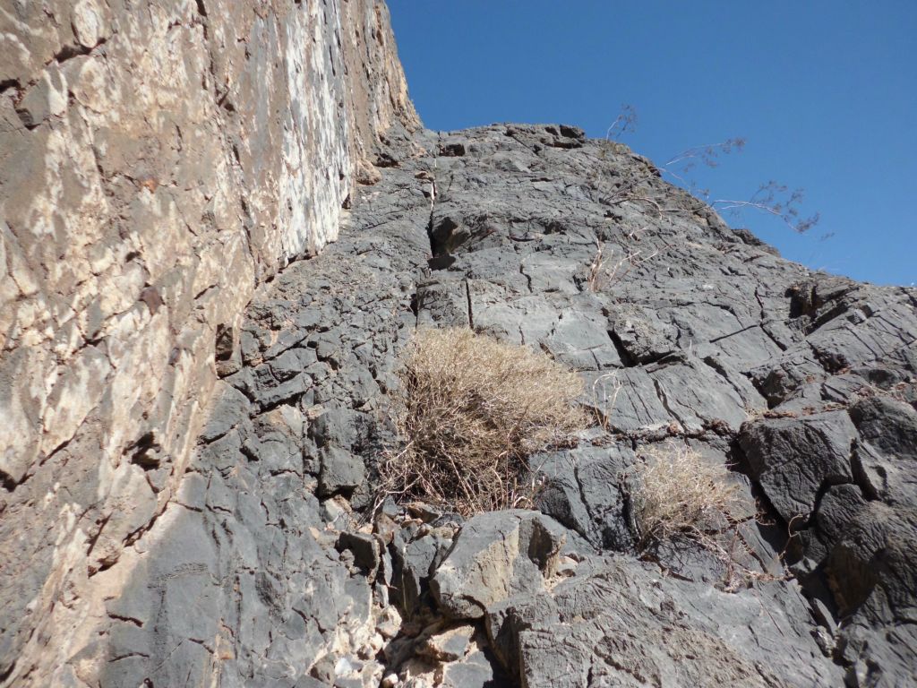 I found this steep rock shelf to walk up and try to attain the opposite ridge on: