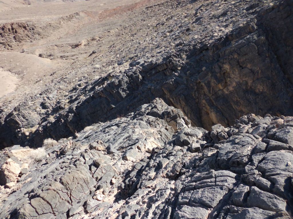 And finally coming back down the other side of the bypass and looking over towards where the first picture had been taken several hours earlier.  Hidden Bridge Canyon is quite spectacular the way it cuts a passage directly through the rock.  It truly is one of Death Valley's very best canyons.  Perhaps the very best of them all:
