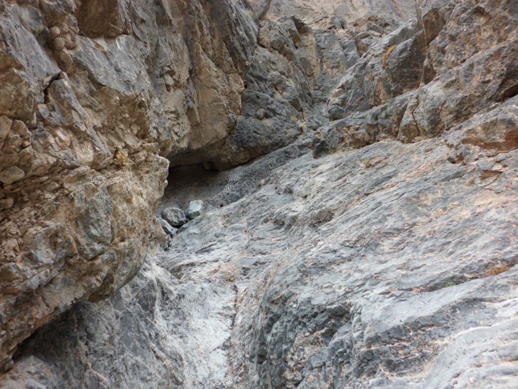 Notice the splashes of different colors such as white, tan, and grey within the rock: