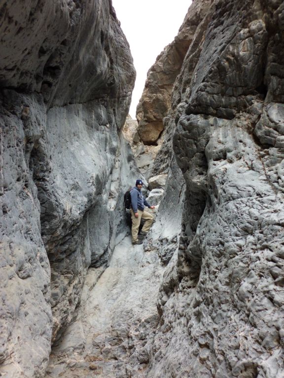 Steve standing at the top of a sloping dry fall: