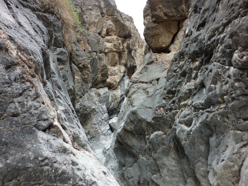 At times, we could see up the walls of the narrows.  We were really closed in here and a dry fall could have ended our hike at any time: