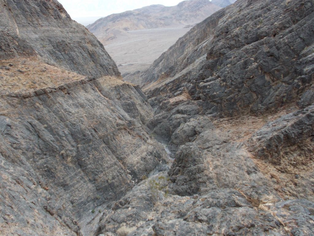 Thus, we turned around and headed back.  This is the view into the lower canyon from about halfway up to the ridge: