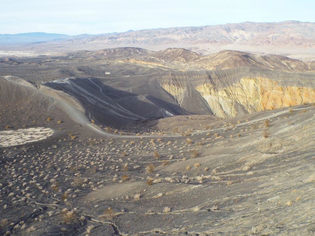 Starting to see the variety of views down into Ubehebe Crater from various spots: