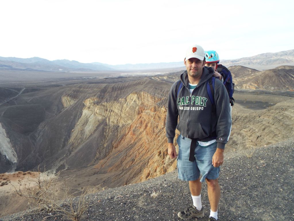 Steve and Stefan pictured on the opposite side (or backside) of the crater rim: