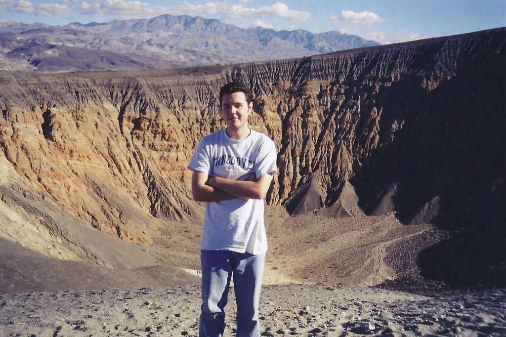 My brother Lowell standing at the crater rim: