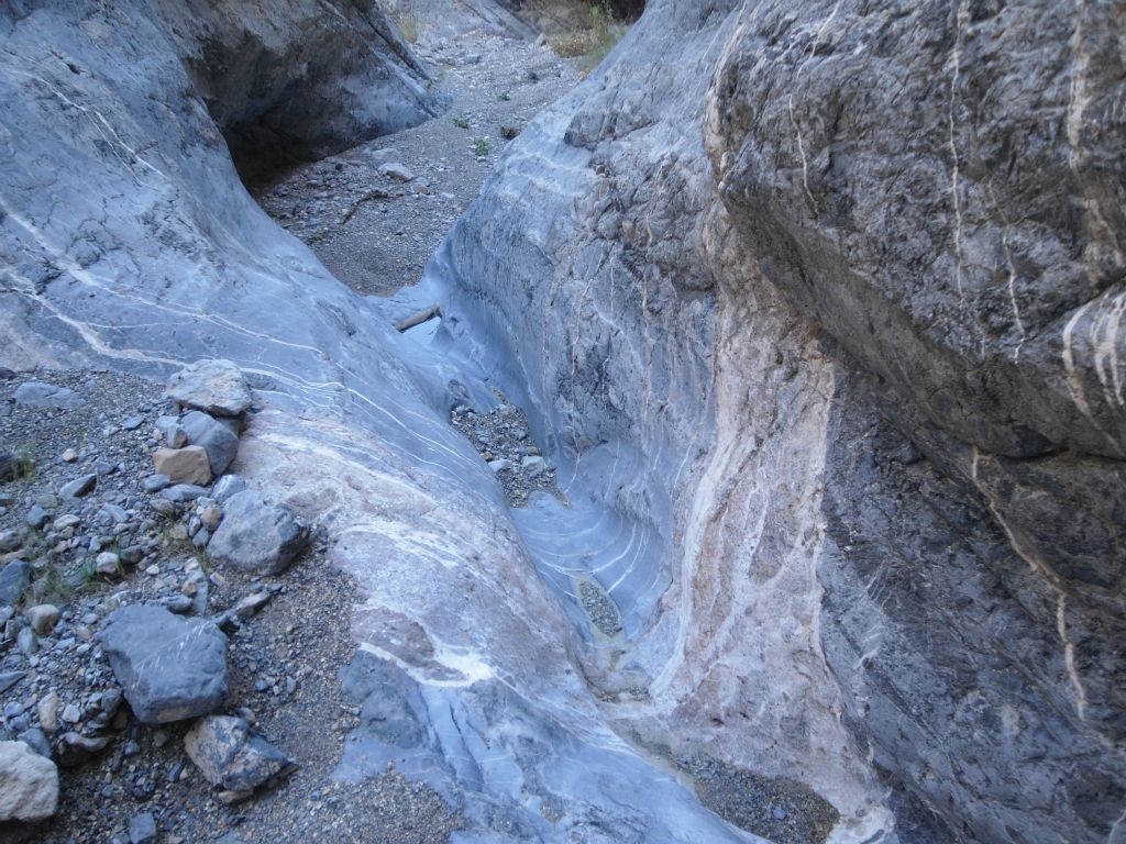 A couple of polished dry falls which we passed by in the mid canyon: