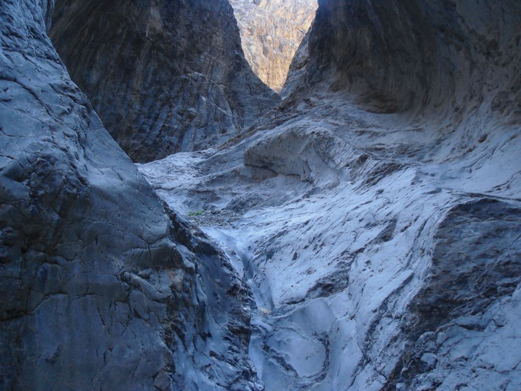 Another perfect contrast in colors as we slid down this blue polished minor dry fall: