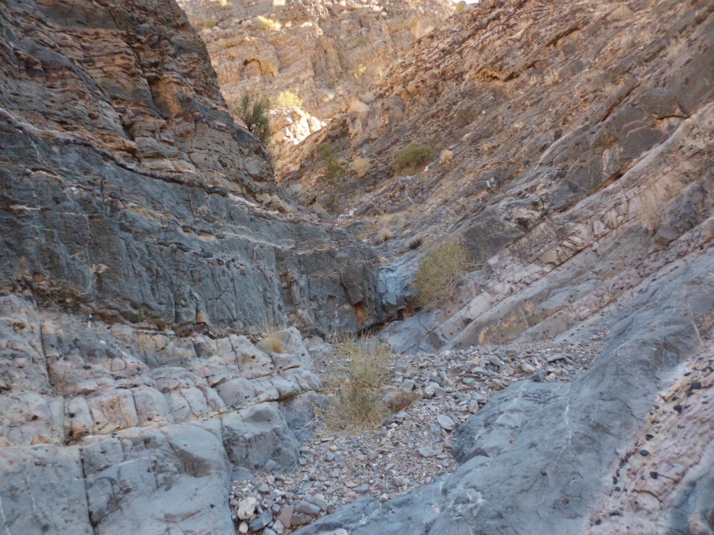After checking out the side canyon, we bypassed the 2nd major fall of Upper Hidden Bridge Canyon and continued: