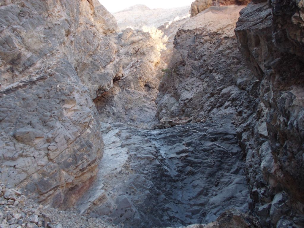 The next three pictures reveal the tortured and twisted steep terrain of the upper canyon: