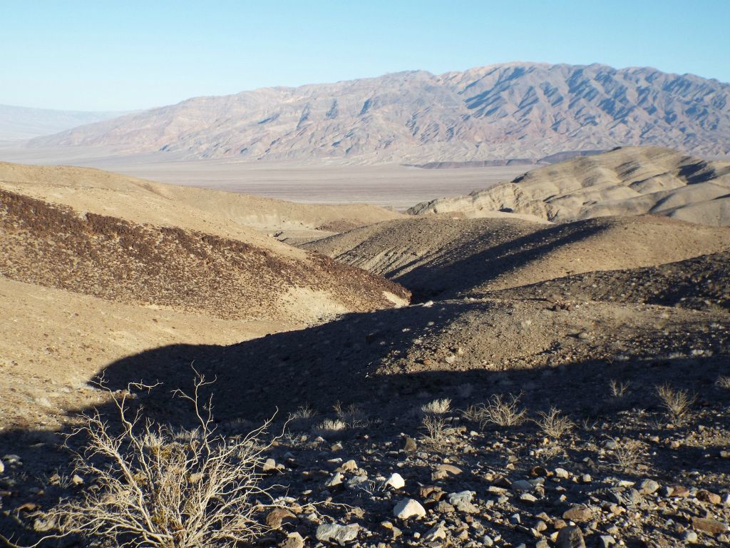 We had targeted the darker rocks on the left as a hiking marker because we knew that a gully dropped down from the ridge near these rocks and headed in the direction we needed to go: