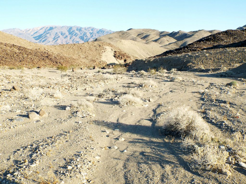 After about 3/4 of a mile, our smaller wash merged with a much larger wash: