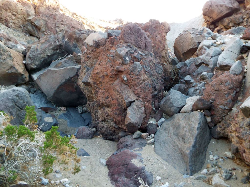 At this spot, the boulders created a complete blockade in the wash: