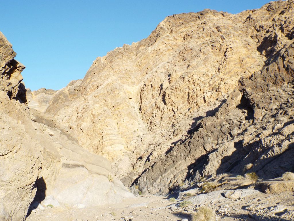 The entrance to Upper Pothole Canyon's narrows can be seen ahead: