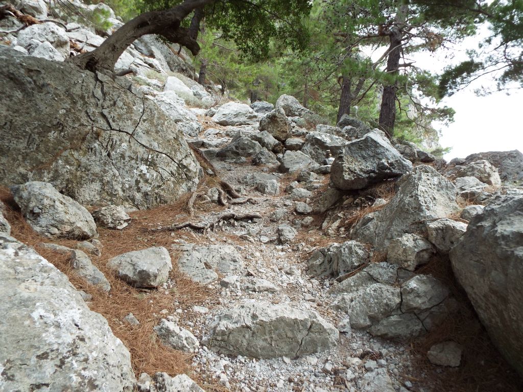 Most of the hiking is downhill when starting from the top.  But occasionally we would have a steep uphill section which was usually bypassing a difficult section of canyon: