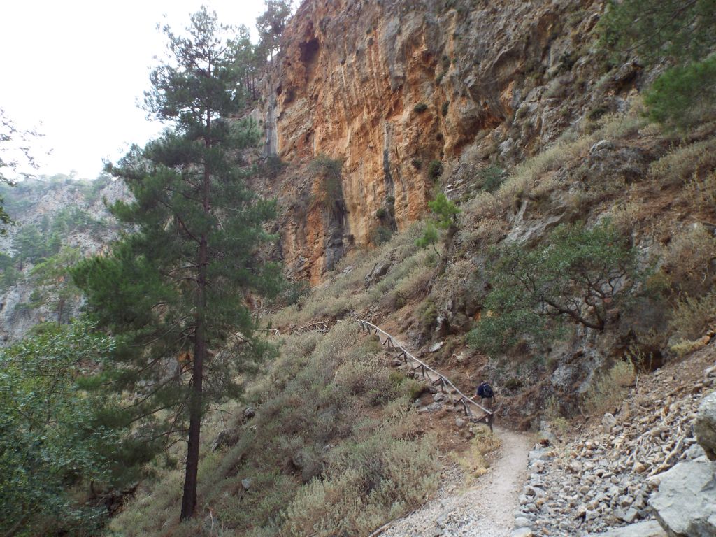 Another uphill portion which passes right underneath a high vertical wall: