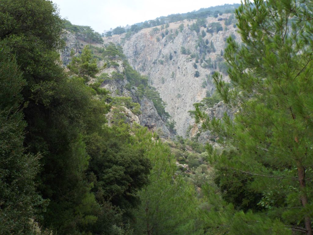 Looking back and zooming in on one of the turns in Agia Irini Gorge: