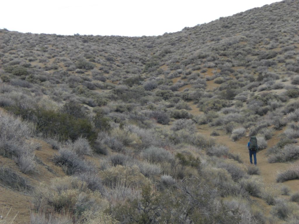 Continuing uphill toward the second pass, which is critical to making a successful backpacking loop:
