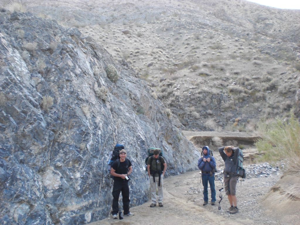 At the Marble Canyon and Dead Horse Canyon junction on Monday morning.  Left to right, that's Conrad, Brandon, Shawn, and Kathy: