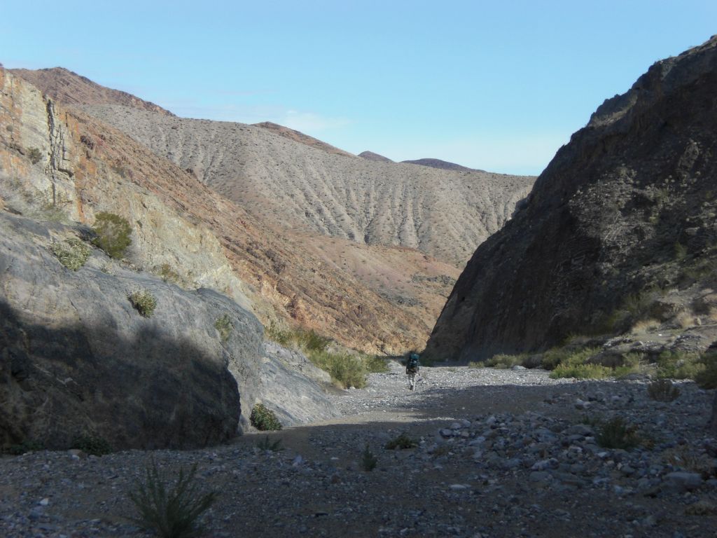 After going through the 3rd Narrows (more pictures on the Lower Marble Canyon trip report page), we continued hiking down canyon: