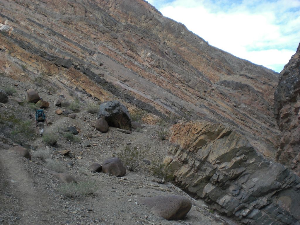 Brandon taking the bypass around the chockstone: