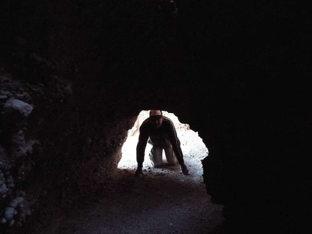 This is me crawling through the smaller Double Bridge passage: