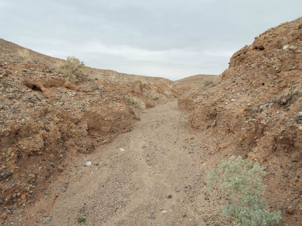 Double Bridge Slot soon splits into two forks and the narrows end in both.  Here, we have continued up the left fork: