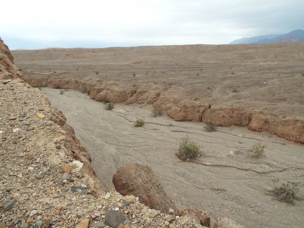 Our next objective was to safely find a way down into this main wash:
