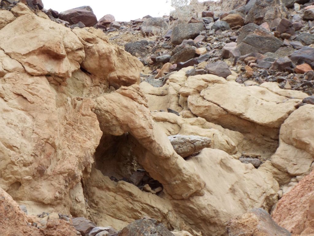 A small drainage arch we spotted up on the hillside: