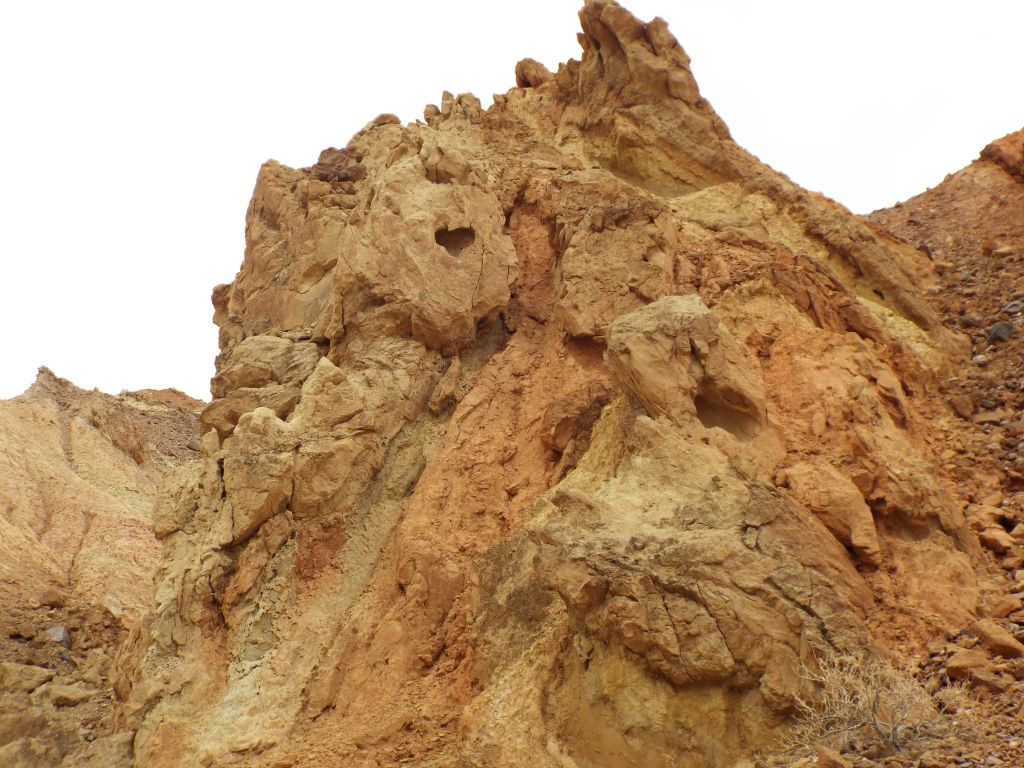 This hillside was covered with odd shapes and strange formations:
