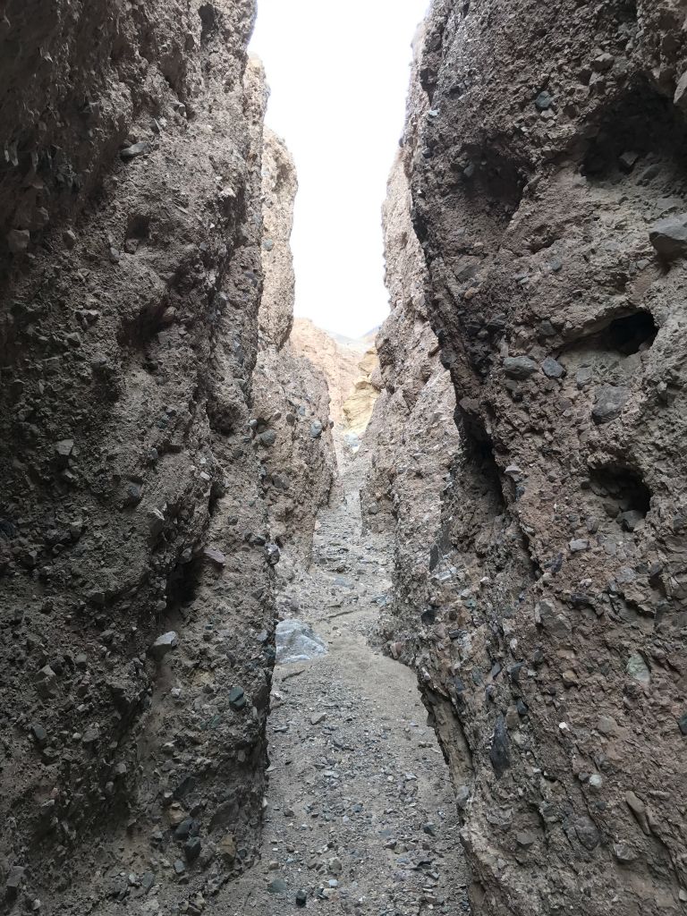 Above the dry fall, the canyon passes through this corridor-like slot: