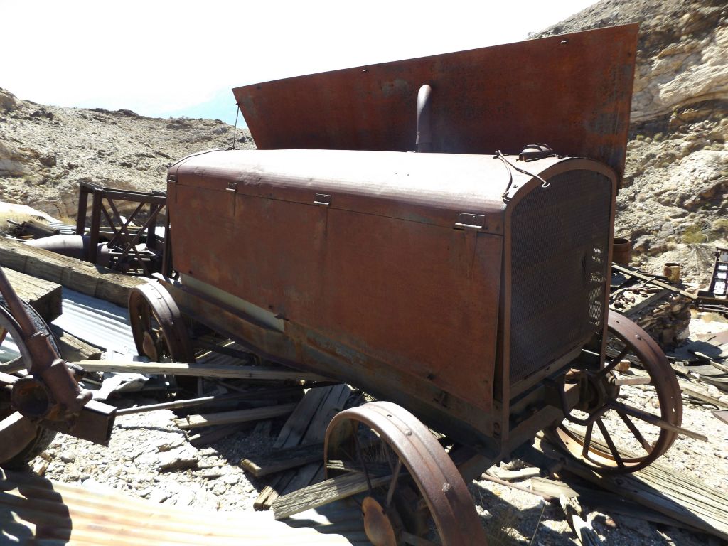 The next two pictures show a wagon which appeared to have housed some type of generator used in mining operations: