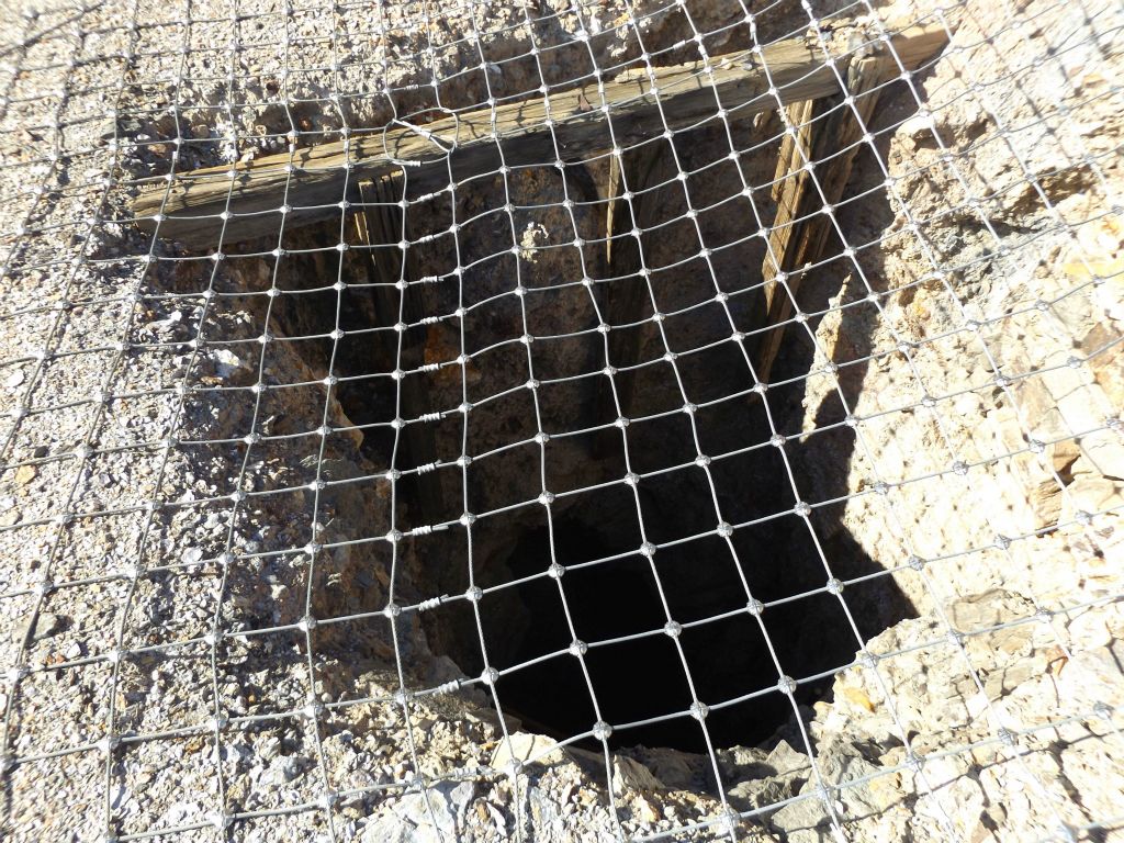 More safety work done by the NPS to keep hikers from falling into vertical shafts: