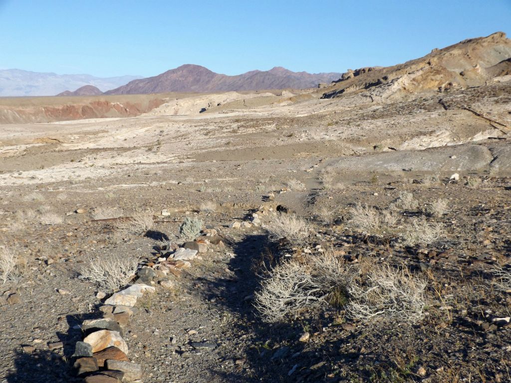 A mining trail can be quickly picked up and hiked along.  Remember that it is important to stay on trails when you can to avoid walking through milling contaminants: