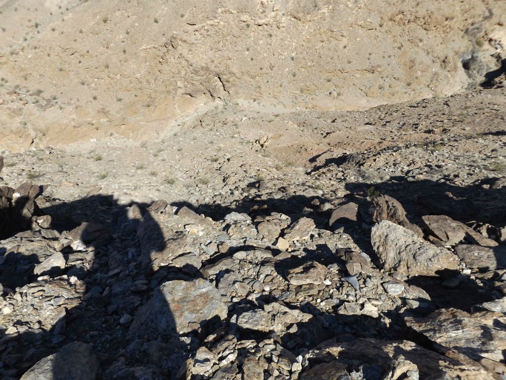 Looking straight down from one of the somewhat exposed portions of the trail: