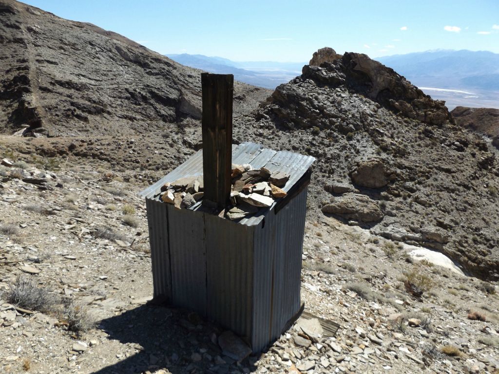 Upon reaching Big Bell Mine, this tin outhouse is the first structure encountered: