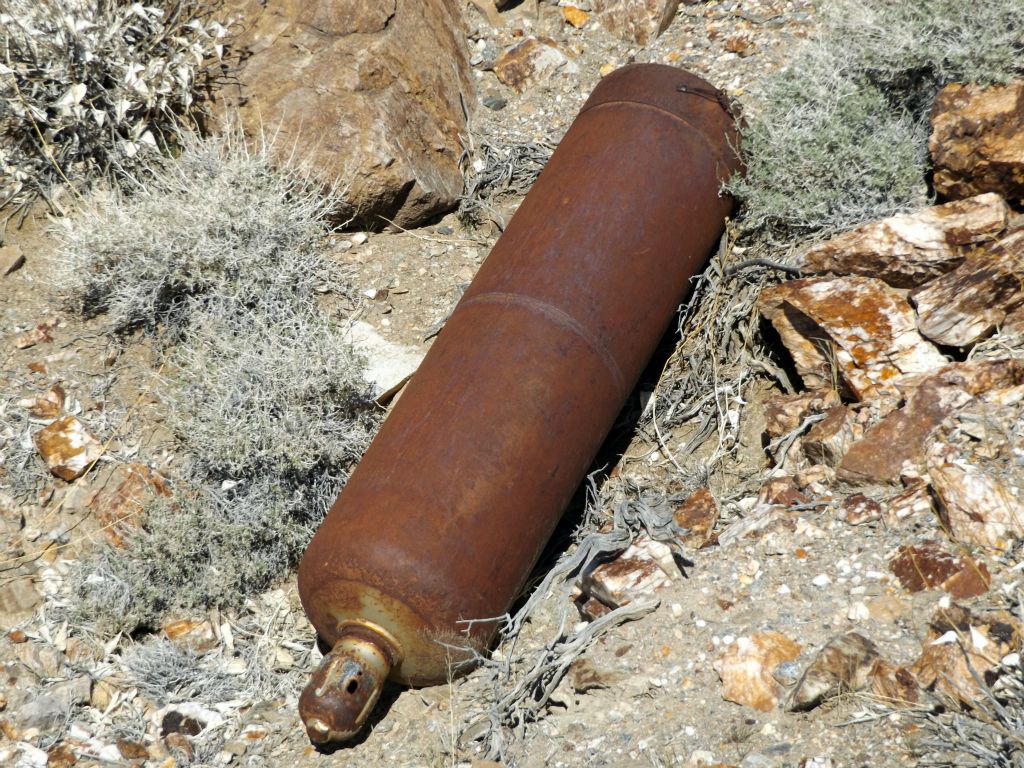 This giant tank was resting on the ground nearby: