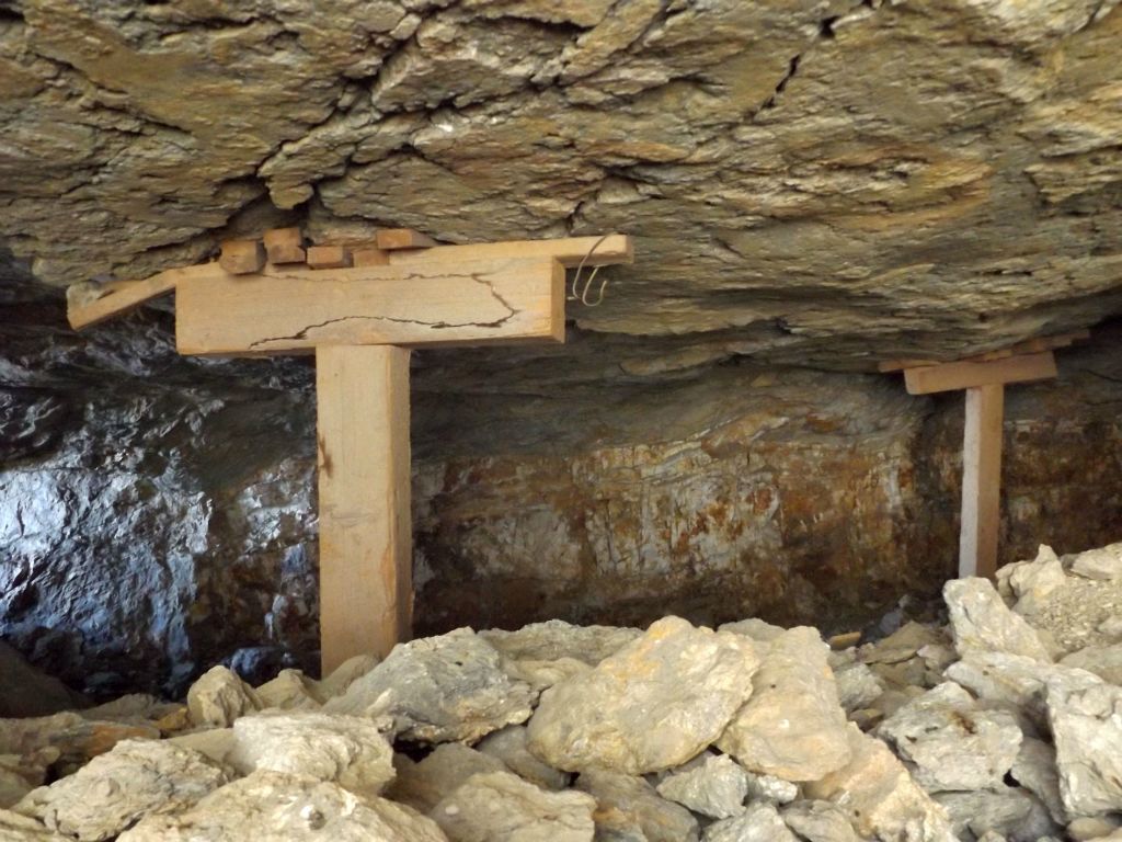 If you need motivation to stay out of the mining tunnels, these makeshift wood supports should show you how unstable and unsafe it can be inside: