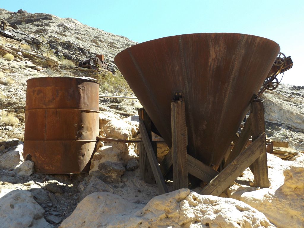 The next three pictures show some more of the mining equipment and relics which are found just below the mill: