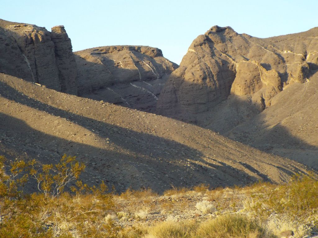 Mummy Canyon cuts a path through the foothills of the Funeral Mountains: