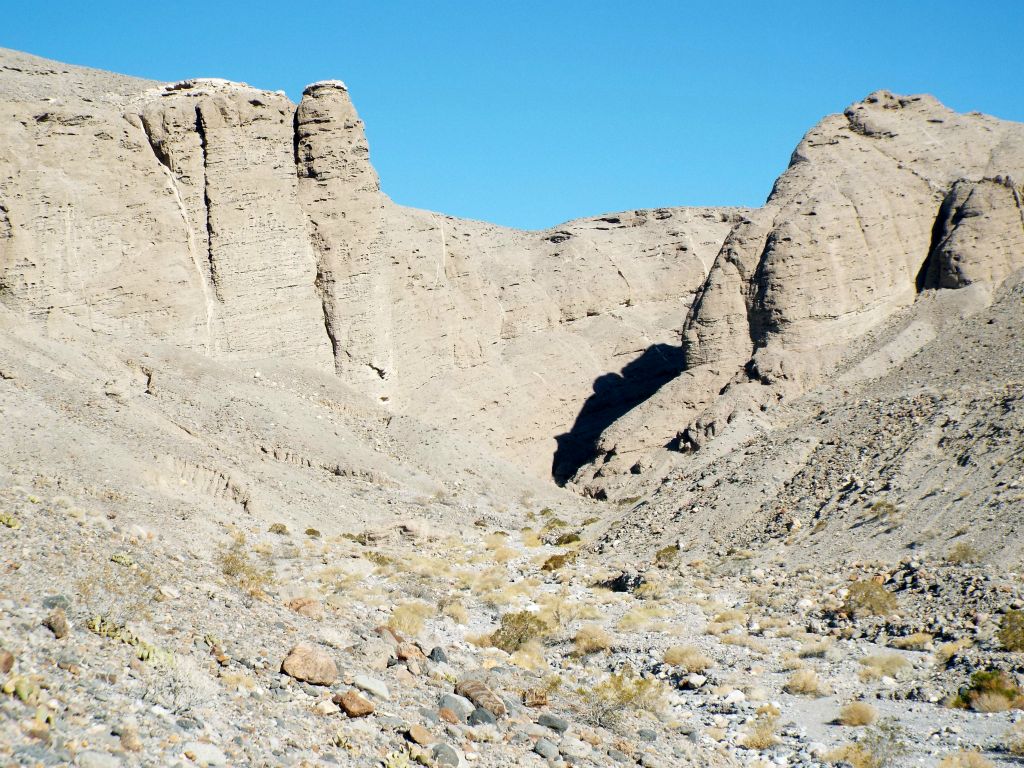 Looking over at the canyon entrance while climbing the hillside: