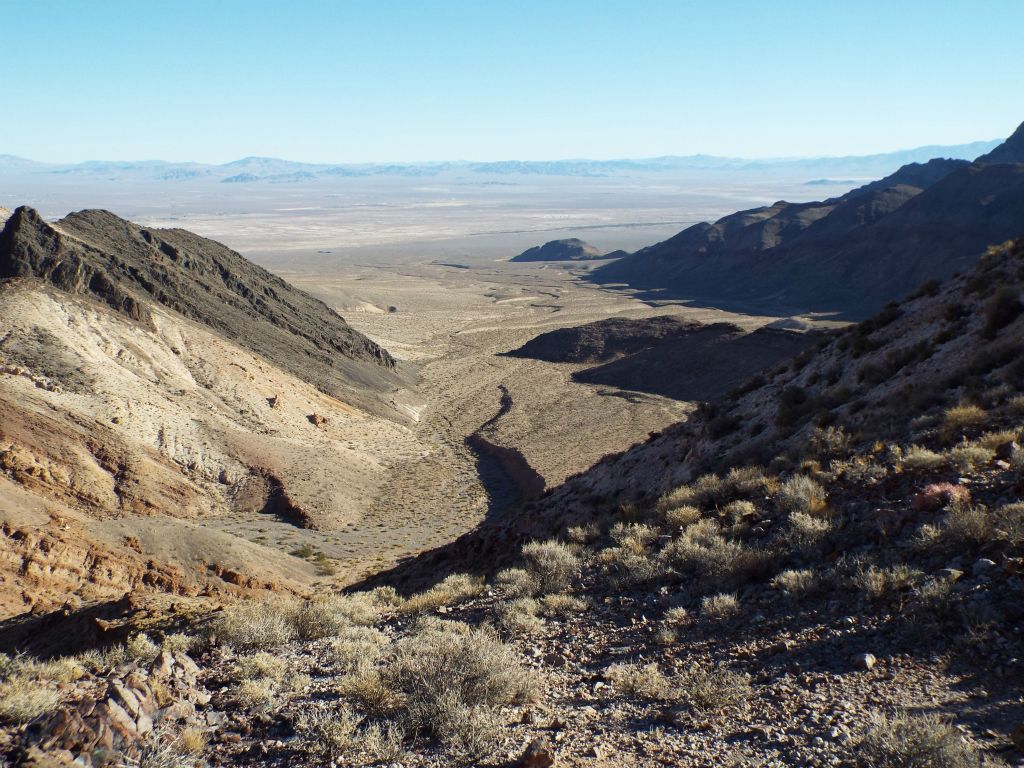 And this is the view looking down the backside out toward Amargosa Valley: