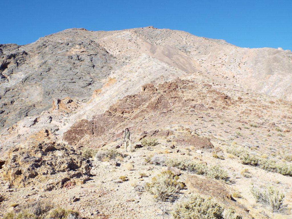 Tobin pictured at the 2nd bump before beginning the steep climb: