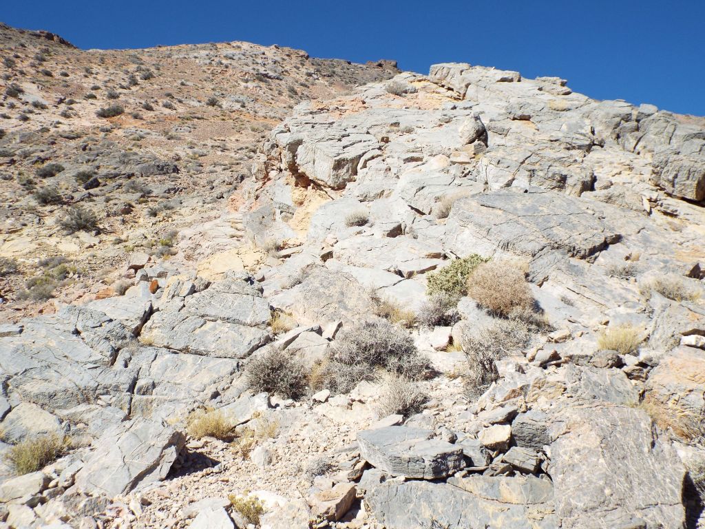We often had to choose between hiking up loose shale or climbing up solid rock:
