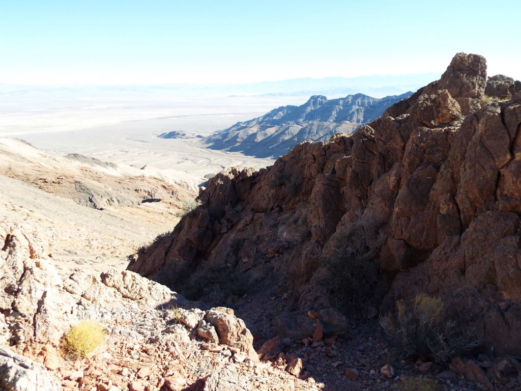 Looking back down the gully we had just climbed up.  The gully was quite steep and we had to take it slow: