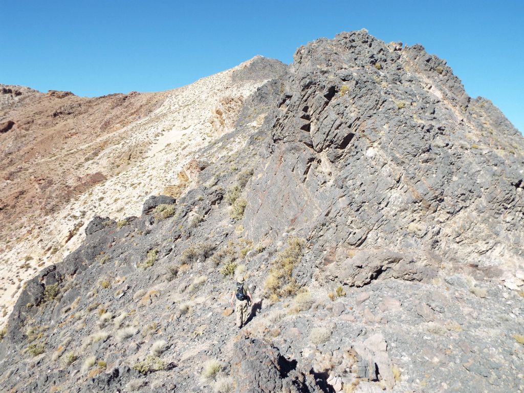 We climbed over the first few small sections of The Crags.  And then we dropped down and headed to the left around the base of them: