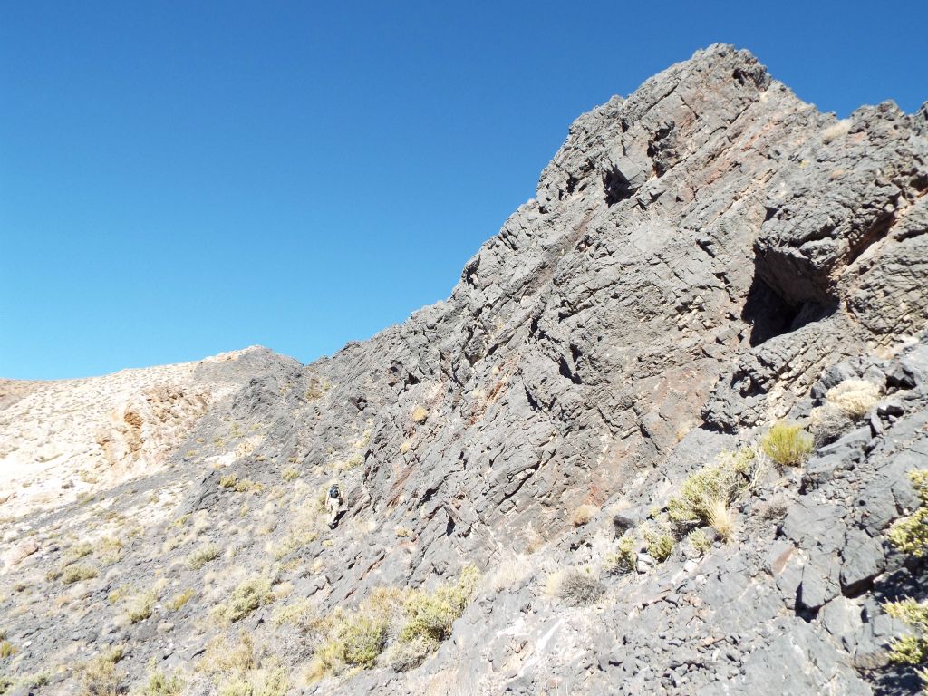 An use trail guided us all the way around The Crags fairly easily.  It would have been impossible (and foolish) to try to climb over them: