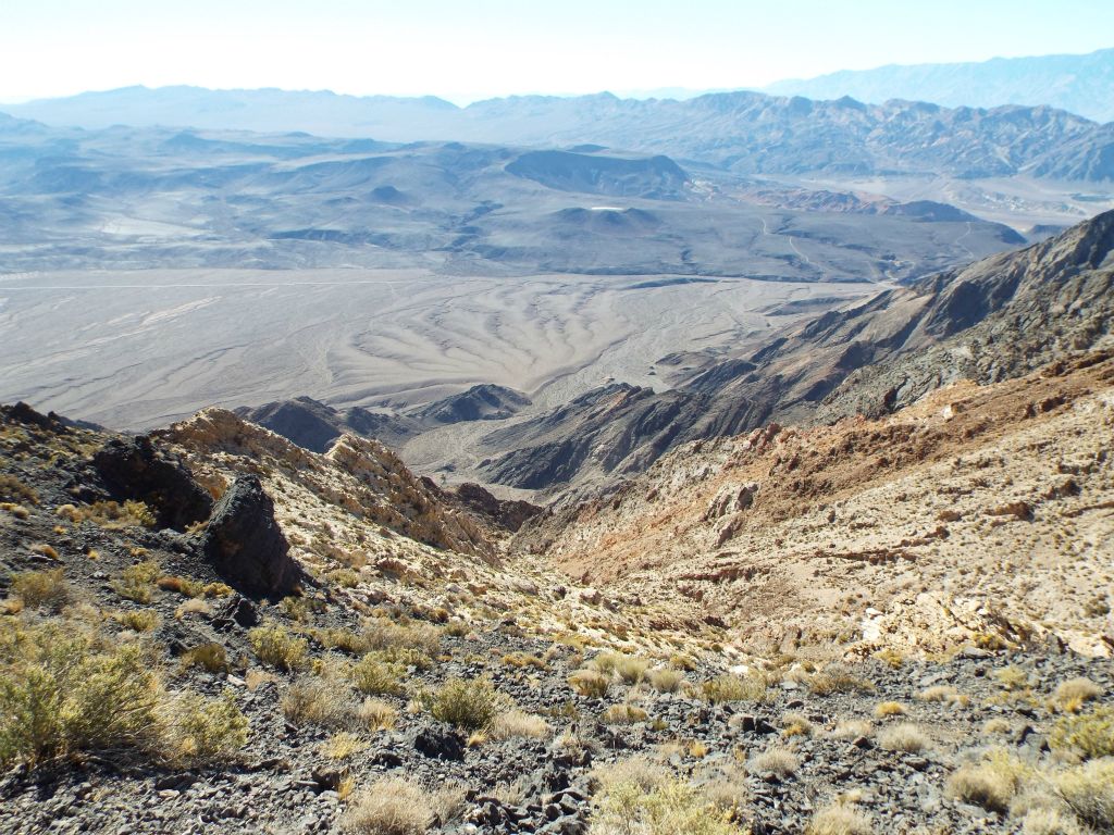 View looking straight down another very steep side canyon which drains the mountain: